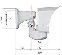 Mobotix MX-M12D-Sec-D43N43-R16 wallmount measurements